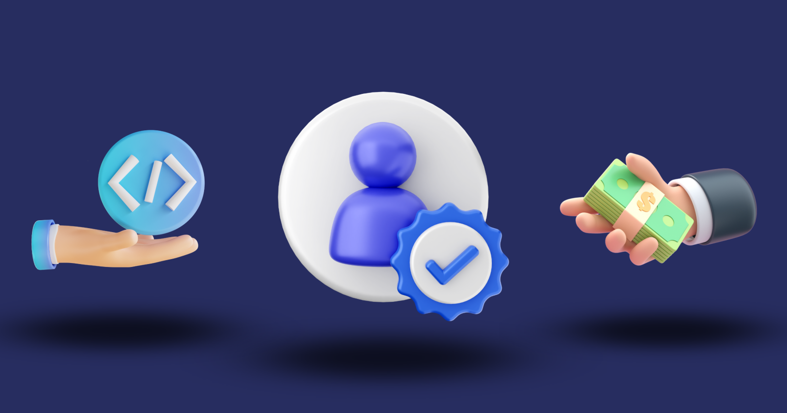Illustration of smart contract-based DeFi escrow securing a peer-to-peer crypto transaction
