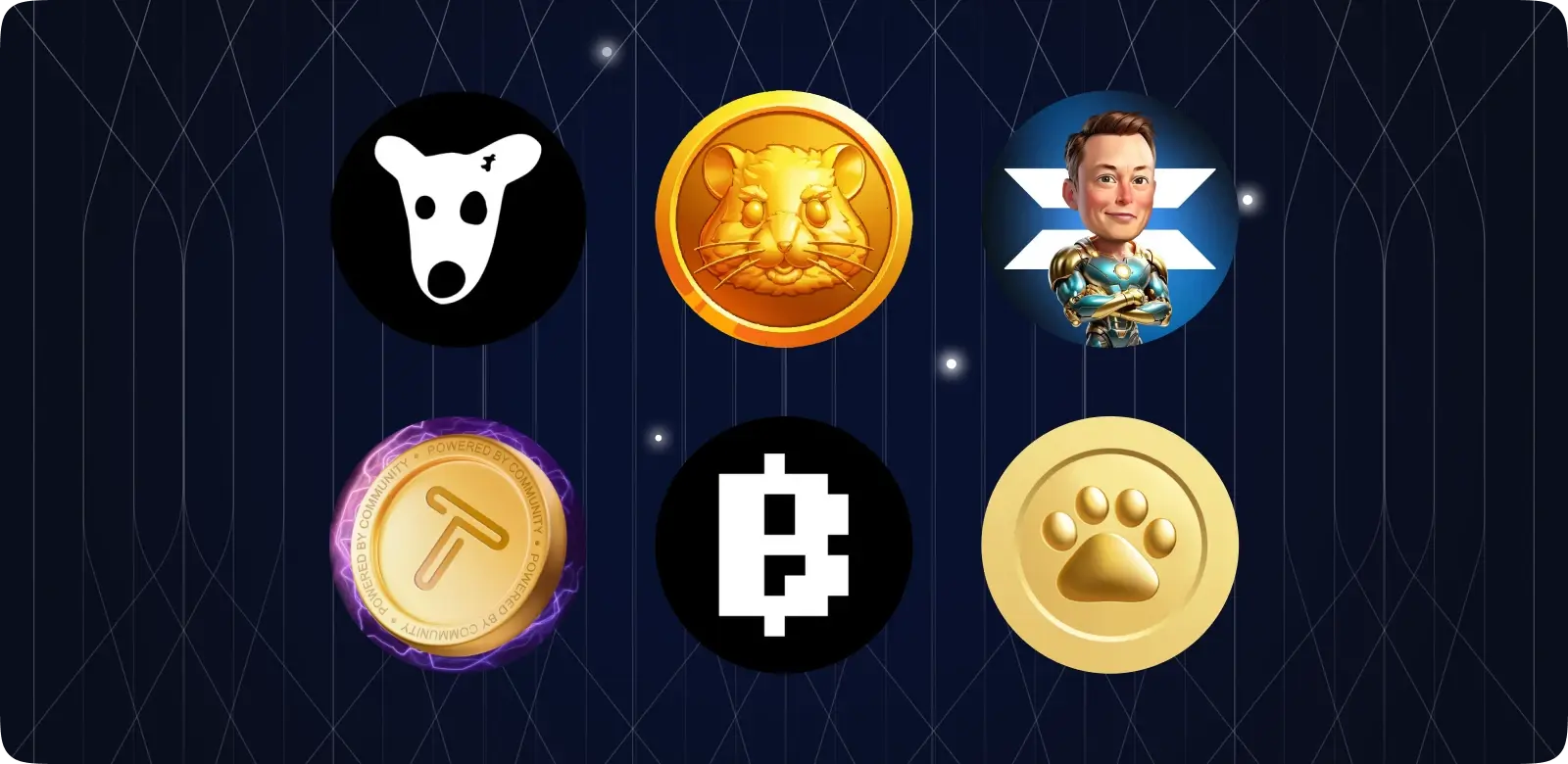 League of Legends characters with crypto icons in the background