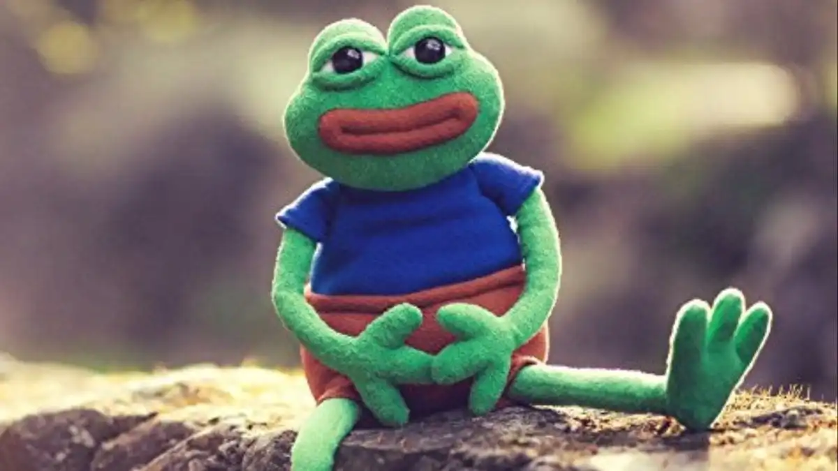 Colorful Plush Pepe NFT displayed in a Telegram chat interface